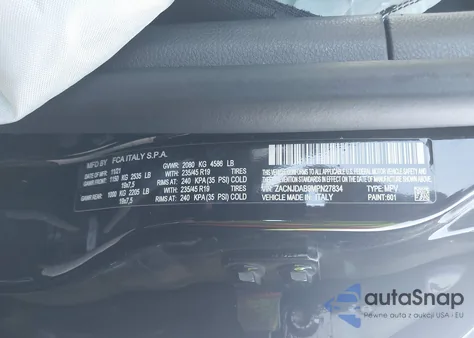 2021 Jeep Renegade Jeepster 4X4 из США, поврежденный, VIN ZACNJDAB9MPN27834